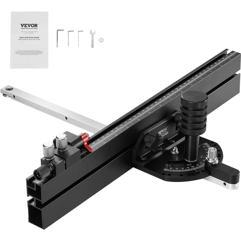 Mophorn - vevor Jauge a onglets de precision, fente standard 19x9,5 mm, jauge a onglets pour scie de table alliage dealuminium, avec grille 18'',