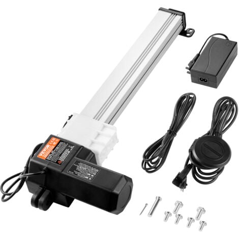 VEVOR Kit attuatore lineare, Attuatore di movimento lineare 13 pollici 0,55"/s 24 V, 220 libbre/1000 N Attuatore lineare TV/tavolo/divano, protezione IP44 - Adattatore di alimentazione incluso