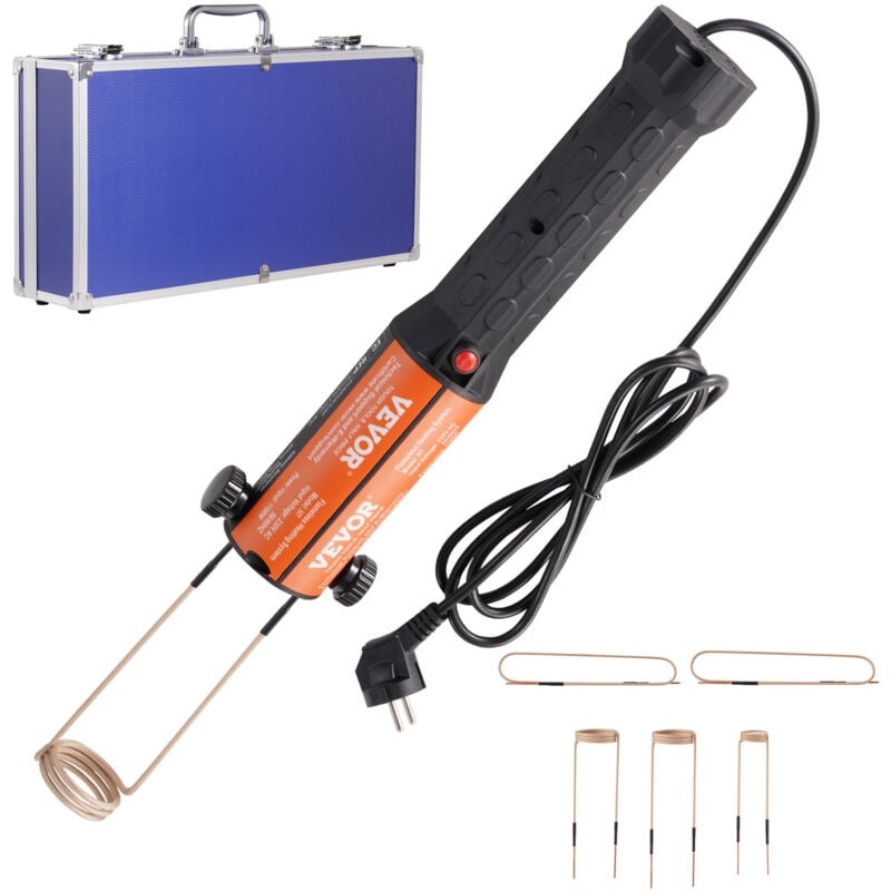 Vevor - Kit de Chauffage a Induction Magnetique 1 kW, Appareil de Chauffage par Induction Portatif, Chauffe-Boulon a 8 Bobines, Chauffage sans