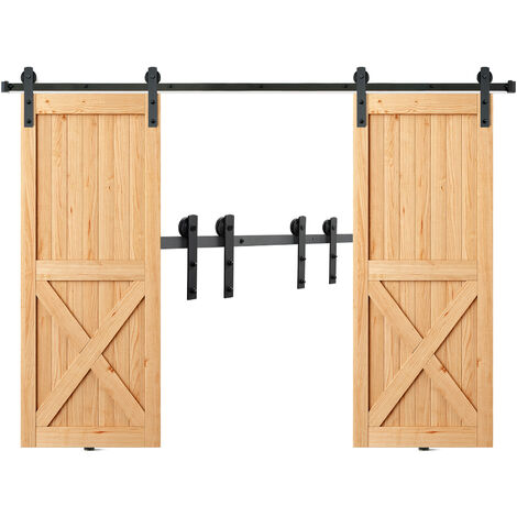 Kit de herrajes para puertas correderas para muebles con puertas plegables  (carril de 2 metros, 1 puerta, cierre estándar)