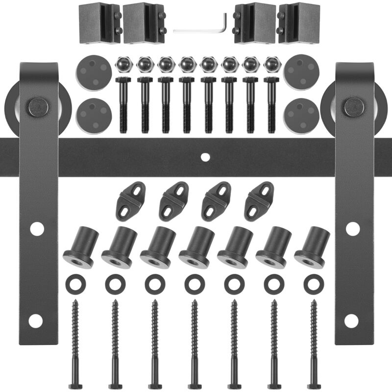 Image of Kit Hardware per Porta Scorrevole della stalla, Kit per Porta della stalla da 10FT, Kit Hardware per Porta della stalla Doppia Portante da 330LBS,