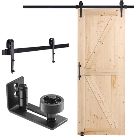 VEVOR Kit per Porta Scorrevole da Fienile Kit Ferramenta, Kit per Porta da Fienile in Legno Scorrevole Binario 1676 mm, Kit Guida per Porta Scorrevole Ferramenta Fai da te, Set Accessori per Porta