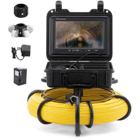 VEVOR Kit Telecamera con Endoscopio per Ispezione di Fognatura Schermo LCD Colorata 9 Pollici Cavo Impermeabile 120m, Telecamera Ispezione Portatile Batteria 4500 mAh per Tubi Angolazione Visiva 130°