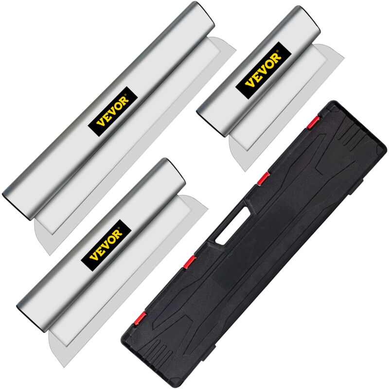 Vevor Lame deEcumage Lame a Lisser 25/40/60 cm Kit Lame de Spatule pour Cloisons Seches, Couteau a Mastic Lissage Peinture Finition Platrage Outil de