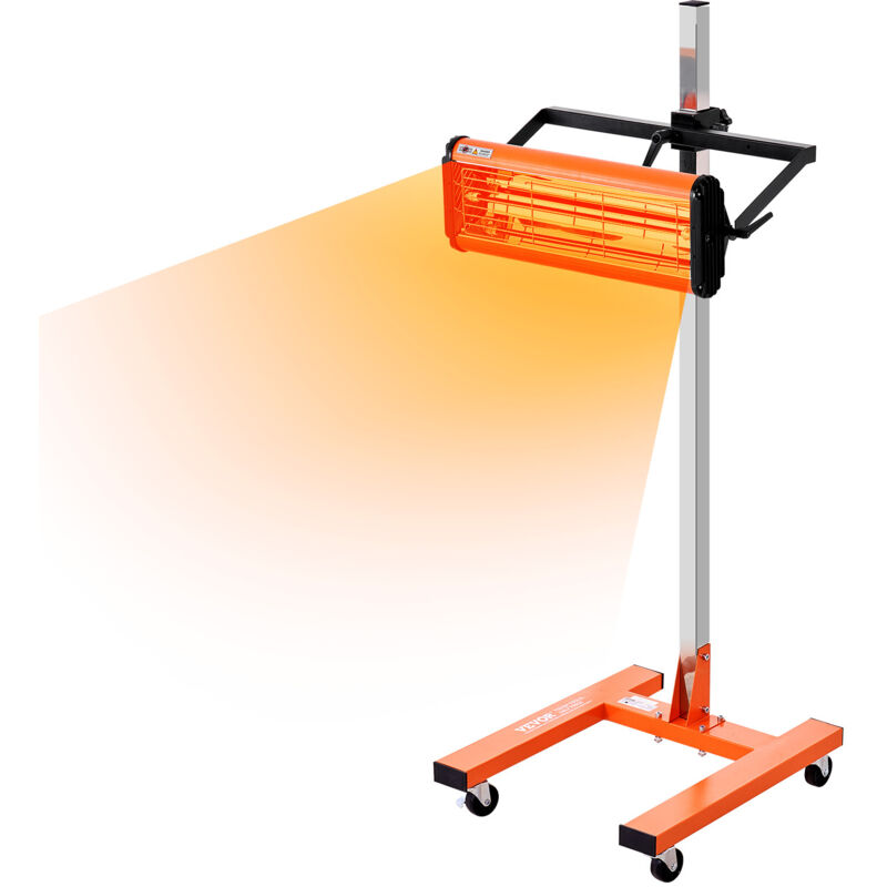 Lampe polymerisation infrarouge, 1500 w, sechoir peinture voiture avec support, minuterie 1-60 min, chauffage cabine cuisson pulverisation 0,32 ㎡,