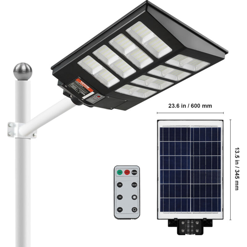 Image of Lampione Stradale 800W 1400LM Luce Solare da Parete led con Telecomando rf, Lampada Sensore di Movimento Energia Solare Impermeabile IP66 per