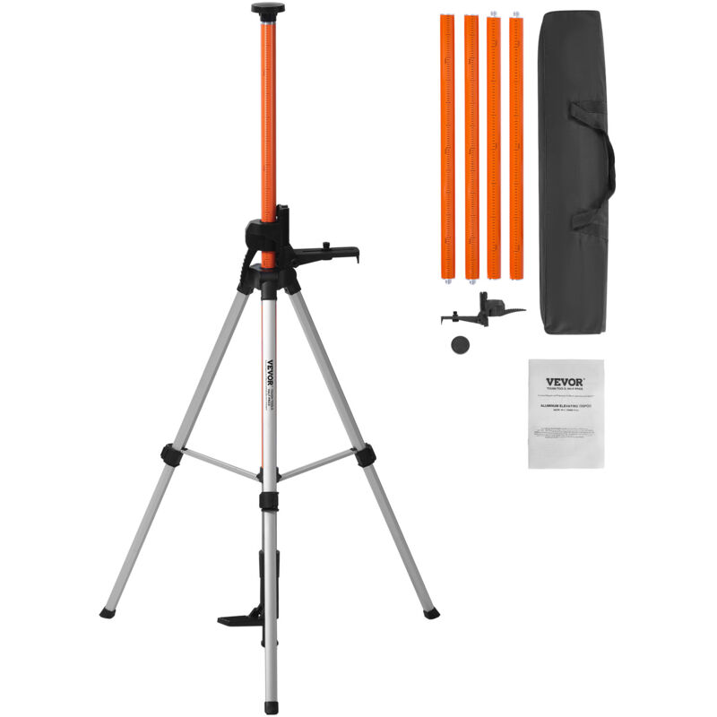 Vevor Laser-wasserwaagen-stativ, 1/4'-20 & 5/8'-11 Gewindehalterung, 40, 94-133, 85 Zoll Höhenverstellung Mit Wasserwaage Und Robustem Ständer,