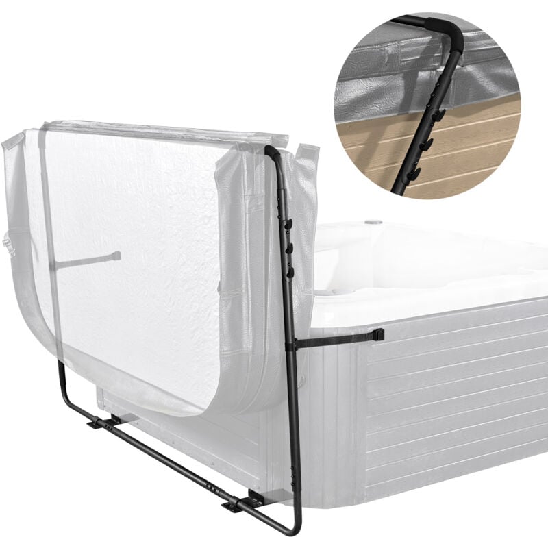 Vevor Leve-Couverture pour Jacuzzi Spa Baignoire Balneo, Hauteur Ajustable 80-105 cm et Largeur 135-235 cm, Installe en Bas deUn Cote, Adapte a