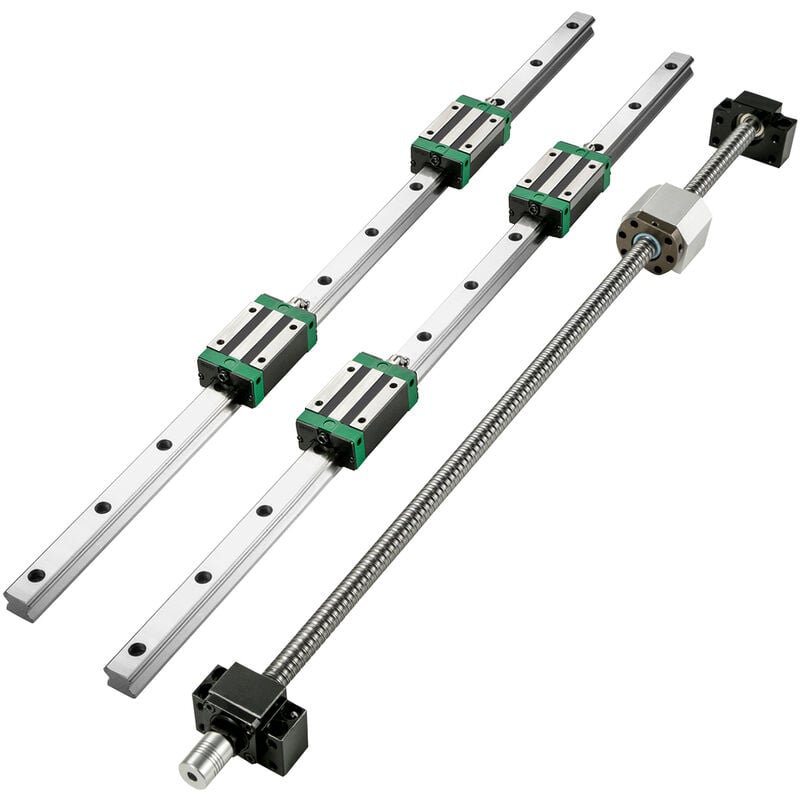 Vevor - Linear Guide Rail 2Pcs HGR20-1000mm Linear Slide Rail with 1Pcs RM1605-1000mm Ballscrew with BF12/BK12 Kit Linear Slide Rail Guide Rail