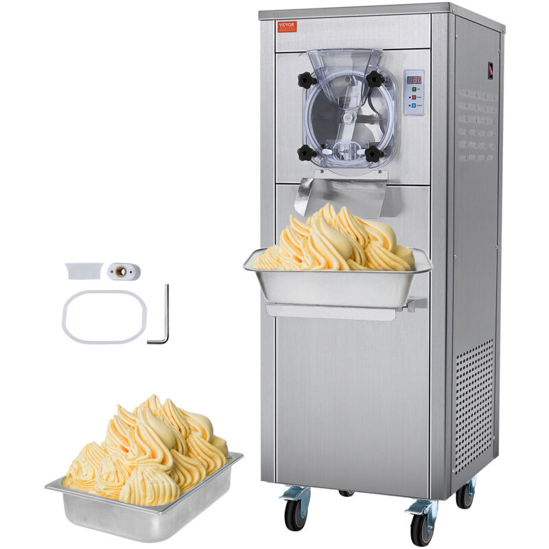 Image of Vevor - Macchina per Gelato Commerciale, Resa 18 l/h, Macchina per Gelato Monogusto 1600 w con Ruote, Cilindro in Acciaio Inox circa 6 Litri,