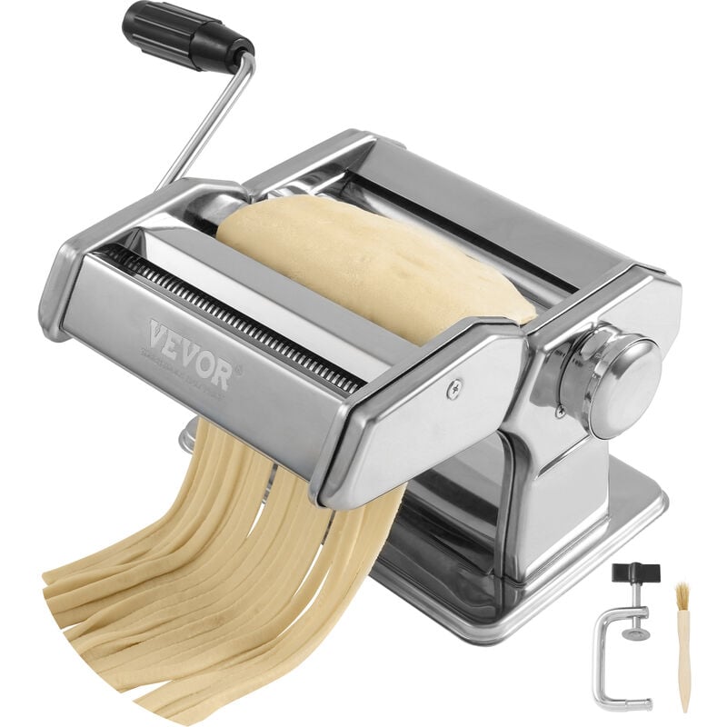 Image of Macchina per Pasta in Acciaio Inox Manuale Tagliapasta da Banco Spessore Regolabile 0,3 - 3 mm, Macchina Manuale per Pasta Fresca Fatta a Casa