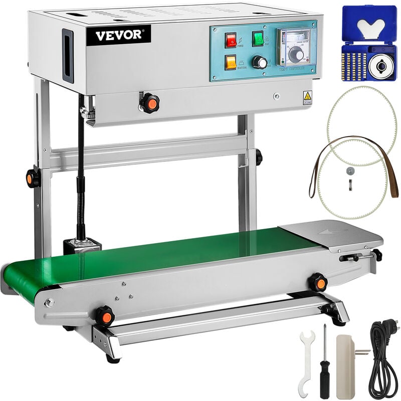 VEVOR Macchina Sigillatrice Automatica, FR-900 700W 220V 50Hz Sigillatrice Automatica Verticale per Sacchetti Continui per Il Confezionamento di