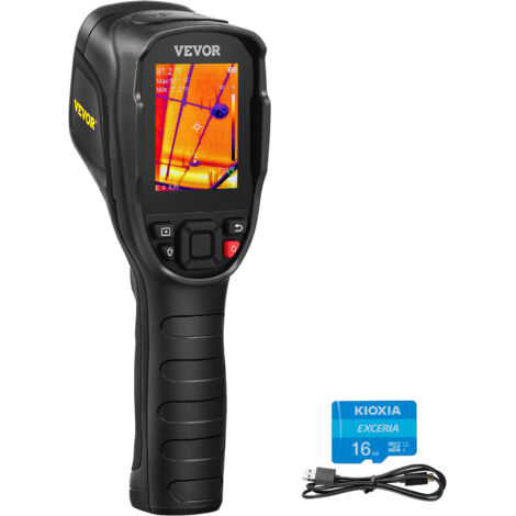 VEVOR Macchinetta Termocamera a Infrarossi Portatile Risoluzione IR da 240 x 180 Pixel Sensibilita Termica 40 mK, Termocamera Corporea Infrarossi Portatile con Scheda SD 16 GB Temperatura -20℃ a 350℃