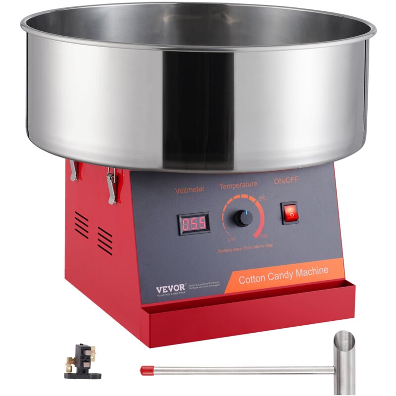 Mophorn - vevor Machine a barbe a papa electrique, 1000 w, appareil a barbe a papa commercial avec bol en acier inox et cuillere a sucre, parfaite