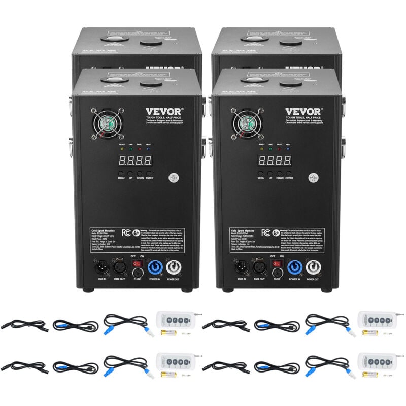 Mophorn - vevor Machine a etincelles froide 4PCS 700 w machine a feux deartifice alliage dealuminium controleur dmx reglable de 2 a 5 m 7 minutes par