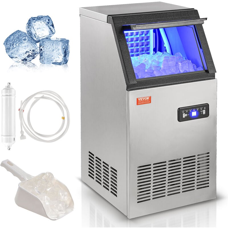 Machine a Glacons Commerciale 38 kg/24 h Appareil de Preparation de Glacons 40 Bacs a Glacons Capacite de Stockage 12,5 kg Nettoyage Auto sans