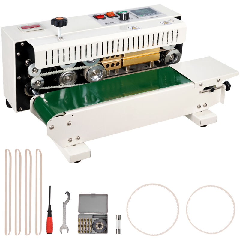 Vevor - Machine de scellage de sacs en continu, largeur de scellage 6-12 mm, scelleuse a bande horizontale avec controle numerique temperature,