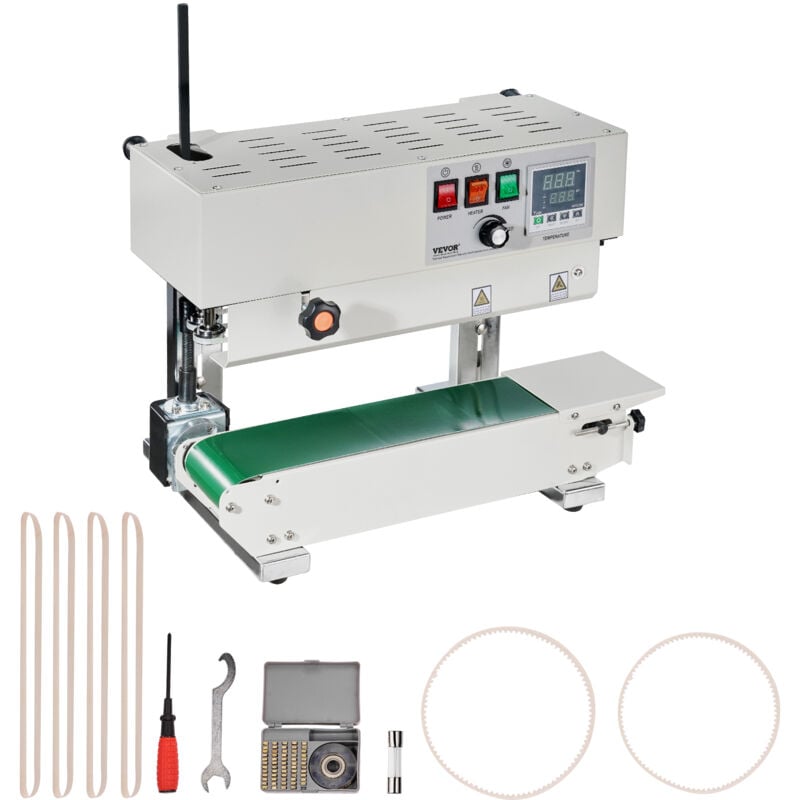 Machine de scellage de sacs en continu, largeur de scellage 6-12 mm, scelleuse a bande verticale acier au carbone avec controle numerique