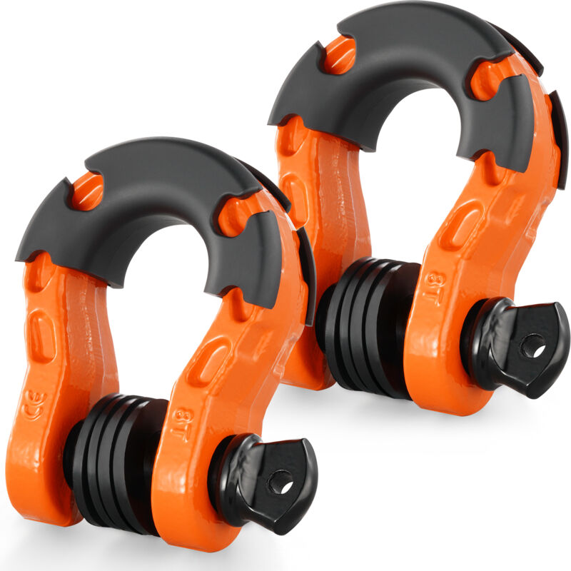 VEVOR Manille à Anneau D 1,9cm 2PCS Avec Goupille à Vis Résistance Rupture 30000kg Orange
