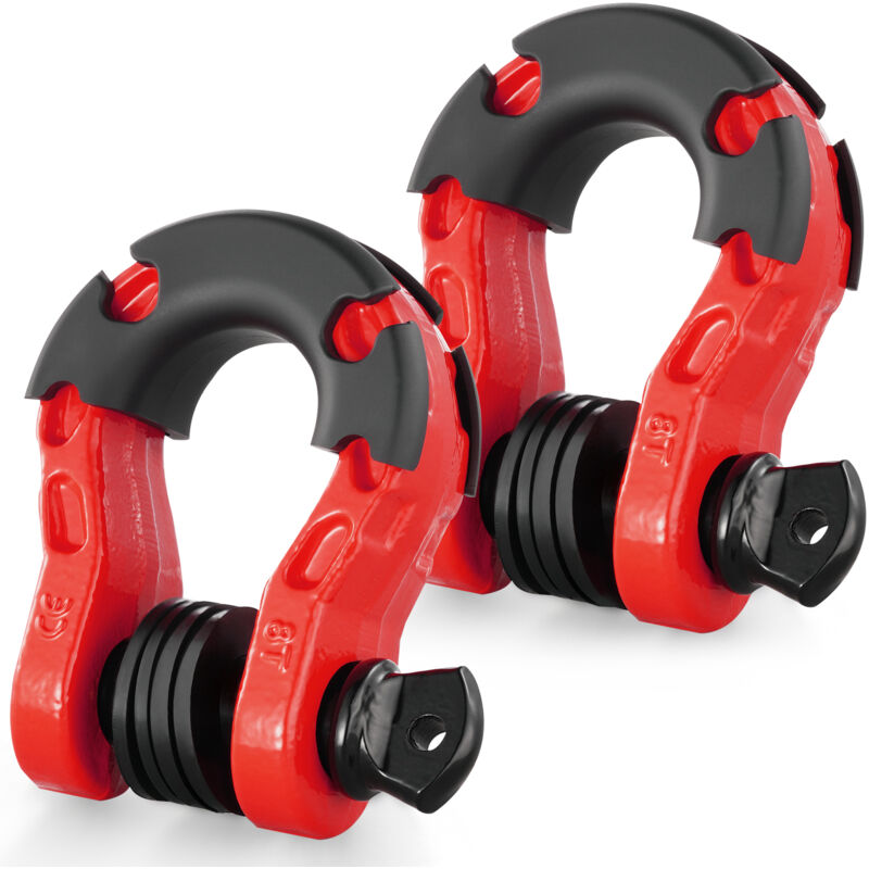 VEVOR Manille à Anneau D 1,9cm Capacité 30000kg Avec Goupille à Vis 2.2cm 2PCS Rouge