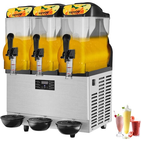 MOPHORN VEVOR Máquina de granizado comercial, cuenco triple de 36 L/9.6 galones, máquina de margarita de 150 tazas, máquina de margarita de acero inoxidable 860 W, máquina de granizado para fiestas, cafetería