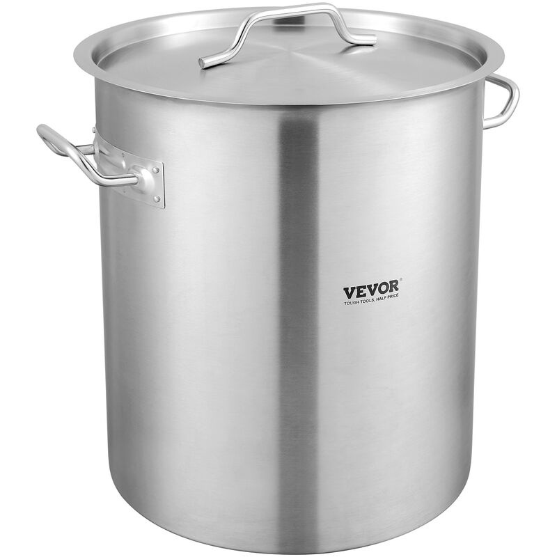 Mophorn - vevor Marmite Traiteur 39,7 l Faitout avec Couvercle Diametre 35 cm Hauteur 41 cm Grand Pot en Acier Inoxydable avec Poignee et Passoire