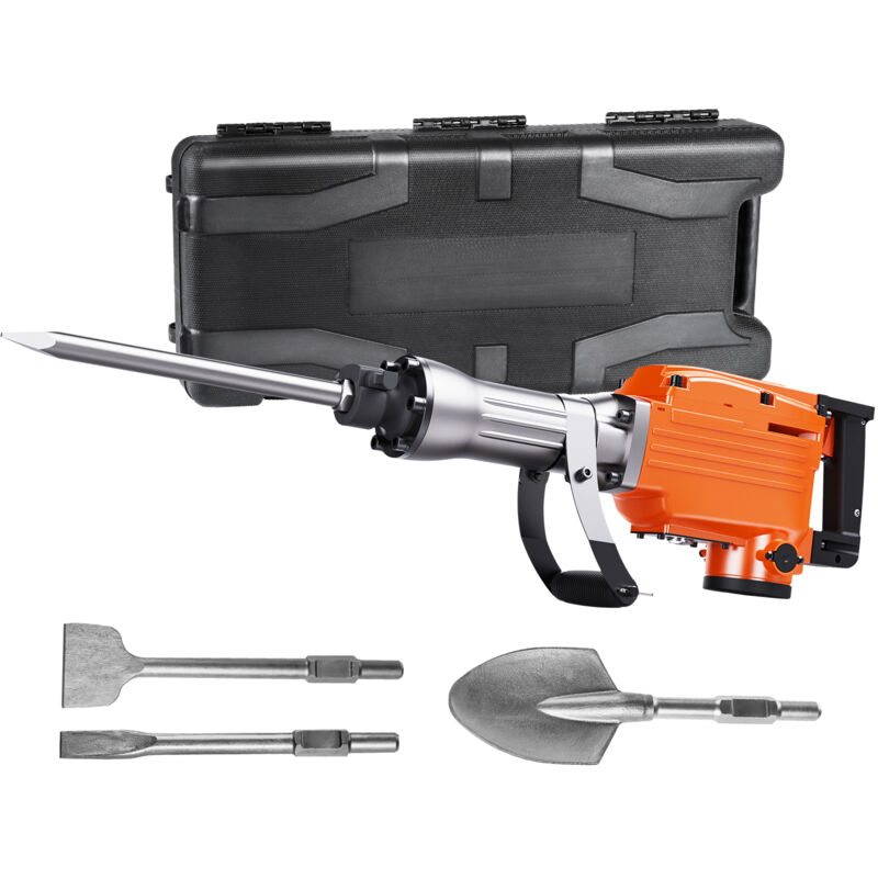 VEVOR Abrisswagenheberhammer, 2200 W, Elektrischer Jackhammer, Strapazierfähig, 1400 BPM Betonbrecher 4 Stück Meißel Bit, Handschuhe
