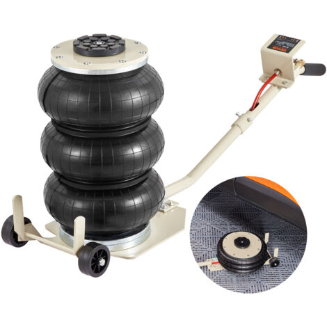 VEVOR Martinetto Pneumatico 3 Tonnellate Sollevamento 140-450 mm Martinetto Pneumatico 0451390 MPa Martinetto Gonfiabile 3 Cuscini deAria per Riparazione Auto Manutenzione SUV Pickup Officina Garage