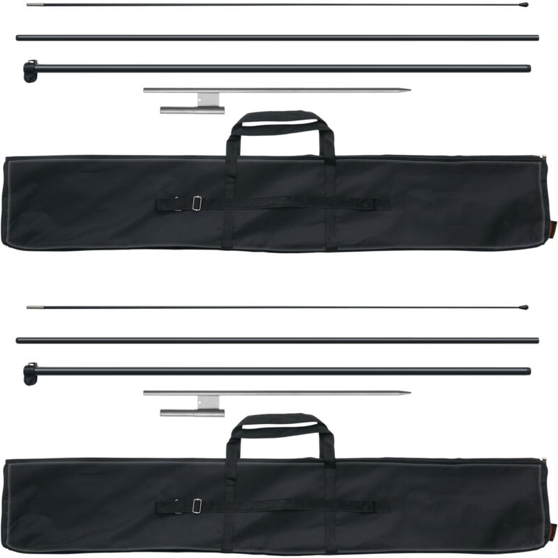 Mat de drapeau plume, 2 lots, kit de mats de drapeaux publicitaires professionnels 388,5 cm, avec piquets de sol, sac de transport pour publicites,