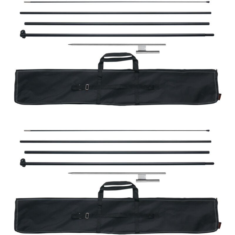 Mat de drapeau plume, 2 lots, kit de mats de drapeaux publicitaires professionnels 498,5 cm, avec piquets de sol, sac de transport pour publicites,