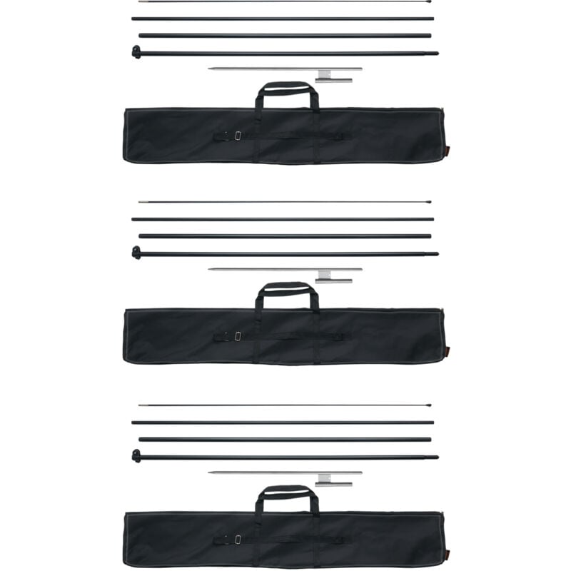 Mat de drapeau plume, 3 lots, kit de mats de drapeaux publicitaires professionnels 498,5 cm, avec piquets de sol, sac de transport pour publicites,