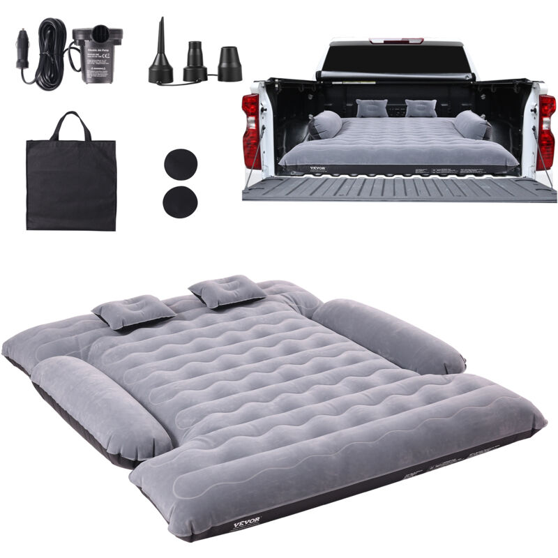 Vevor Matelas Pneumatique pour Lit de Camion, Lit Pleine Grandeur de 183 a 198 cm, Matelas Gonflable de Camping avec Pompe a Air, Compatible avec