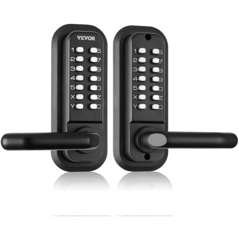 VEVOR Mechanical Keyless Entry Door Lock, 14 Digit Keypad, Double-sided Embedded Outdoor Gate Door Locks Set with Keypad and Handle, Water-proof Zinc Alloy, Easy to Install, for Garden, Yard, Garage