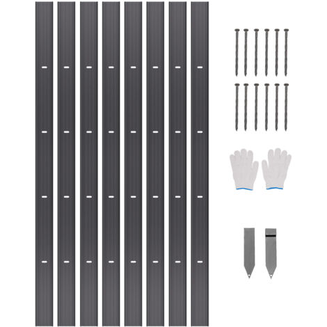 VEVOR Metal Landscape Edging, 8 Packs 72 in Rust-Resistant Aluminum Alloy Landscape Edging, Bendable Garden Edging Border, Heavy Duty Lawn Edging Fence for Flower Bed Yard Pathway