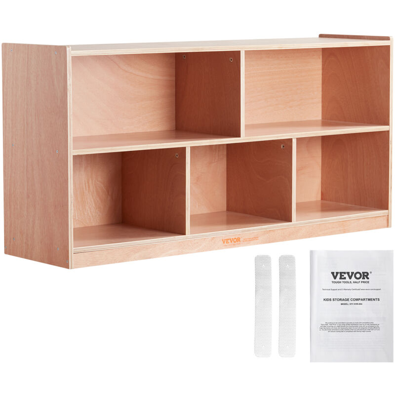 Vevor – Bibliothèque pour enfants 5 cases – Etagère mobile à 2 niveaux – Rangement sécurisé en bois de peuplier – Accès facile pour enfants