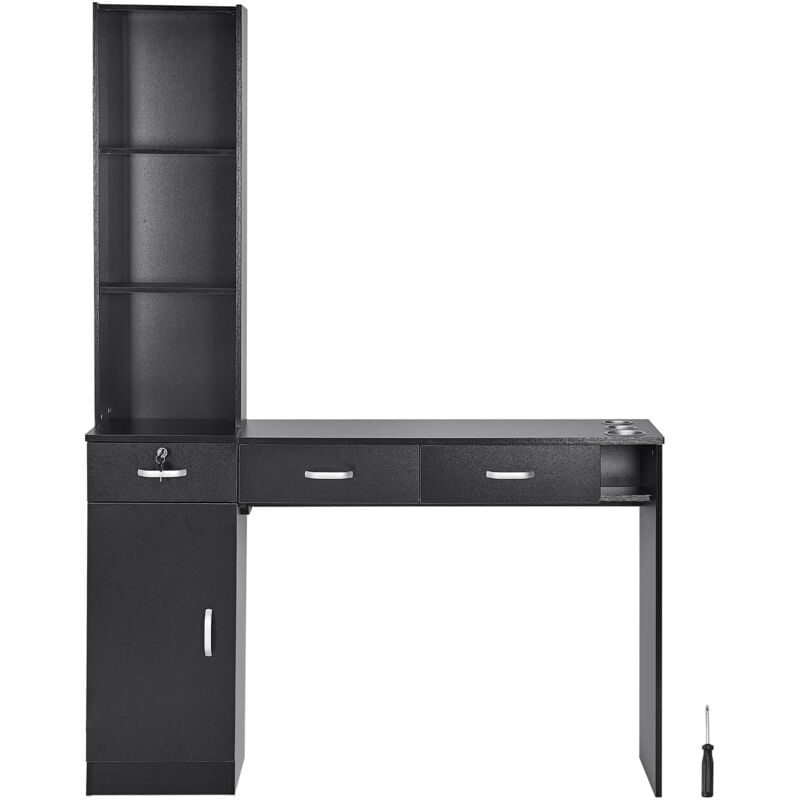 Mophorn - vevor Meuble de salon de coiffure murale pour coiffeur, ensemble de meubles de spa de beaute, avec 1 armoire de rangement, 3 compartiments,