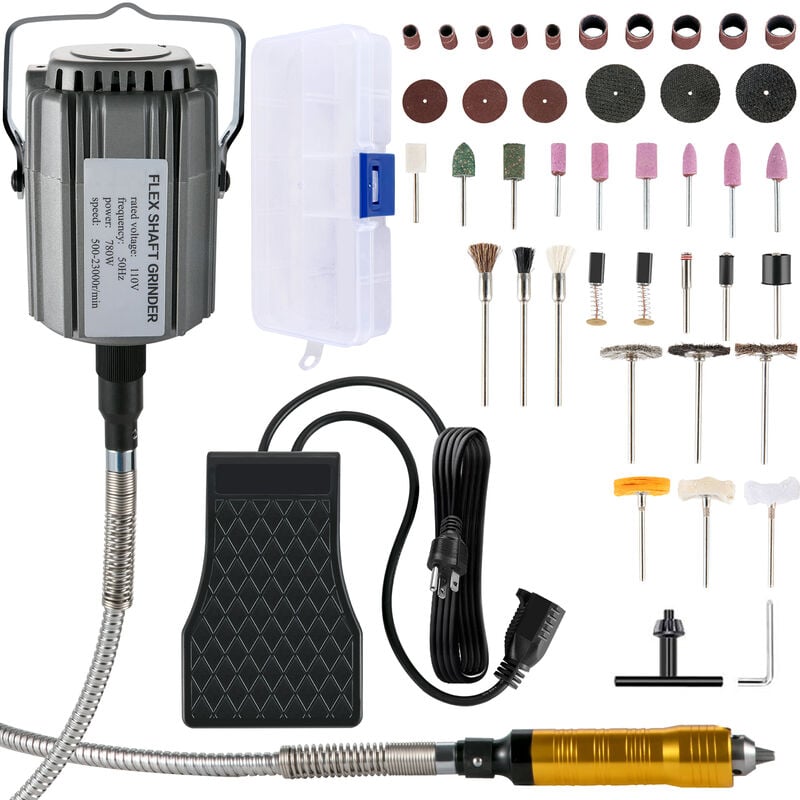 Vevor - Meuleuse Suspendue a Arbre Flexible 780 w Polisseur Suspendu Moulin Electrique 0,3-6,5 mm Mandrin, 500-23000 tr/min Broyeur a Suspendre avec