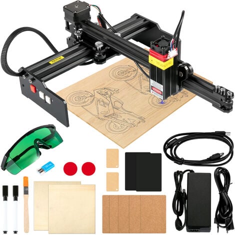 MOPHORN VEVOR Mini Grabador Láser 190 x 170 mm 4,5W Máquina de Grabado de Escritorio Compatible con Windows7/8/10/11, iOS/Android Máquina de Grabado CNC para Papel, Madera, Cuero, Tela, Plástico, Acrílico