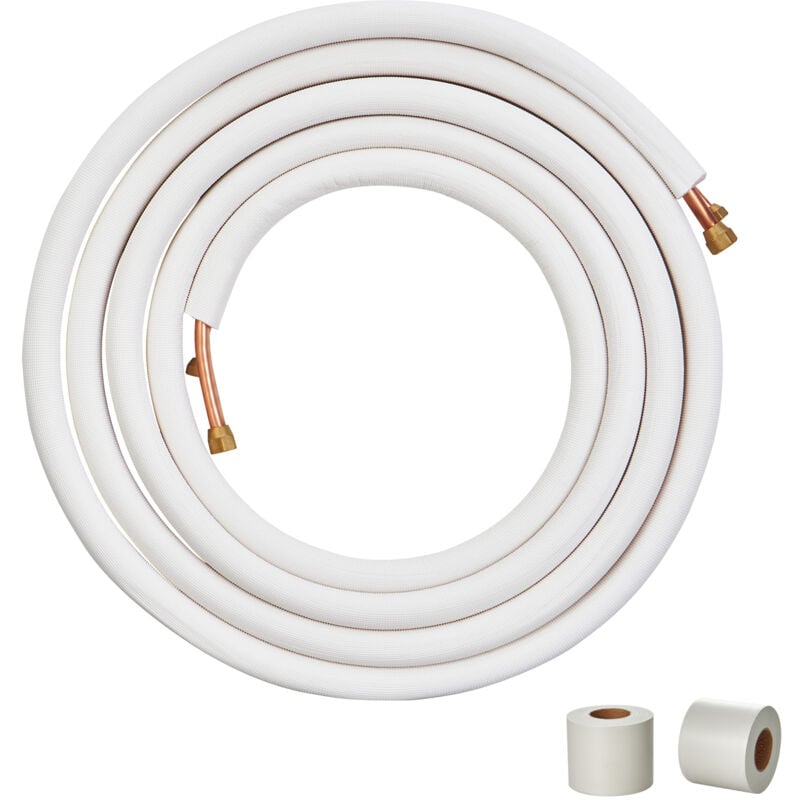 Vevor 25FT Mini Split Line Set, tubi in rame con diametro esterno da 1/4' e 3/8' e isolamento a triplo strato, aria condizionata, refrigerante o