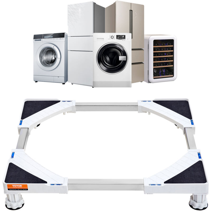 VEVOR Mini support de refrigerateur universel pour lave-linge et seche-linge, reglable avec 4 pieds solides, base de machine a laver