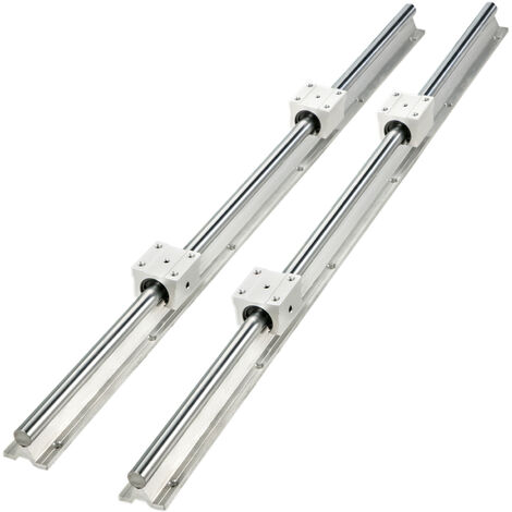 VEVOR Kit 2 Arbres Lin��aires SBR12 SBR16 SBR20 SBR25 300-2200 mm Bloc de Roulement pour Machines d'Automatisation Routeurs CNC