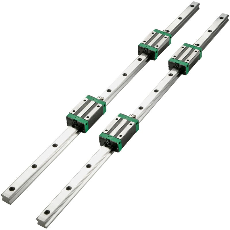 Vevor Miniature Rail Lineaire Guide cnc, HSR20 - 1700 mm Rails et roulements lineaires cnc, 4 Blocs HSR20 Guidage Lineaire Rail de Glissiere pour