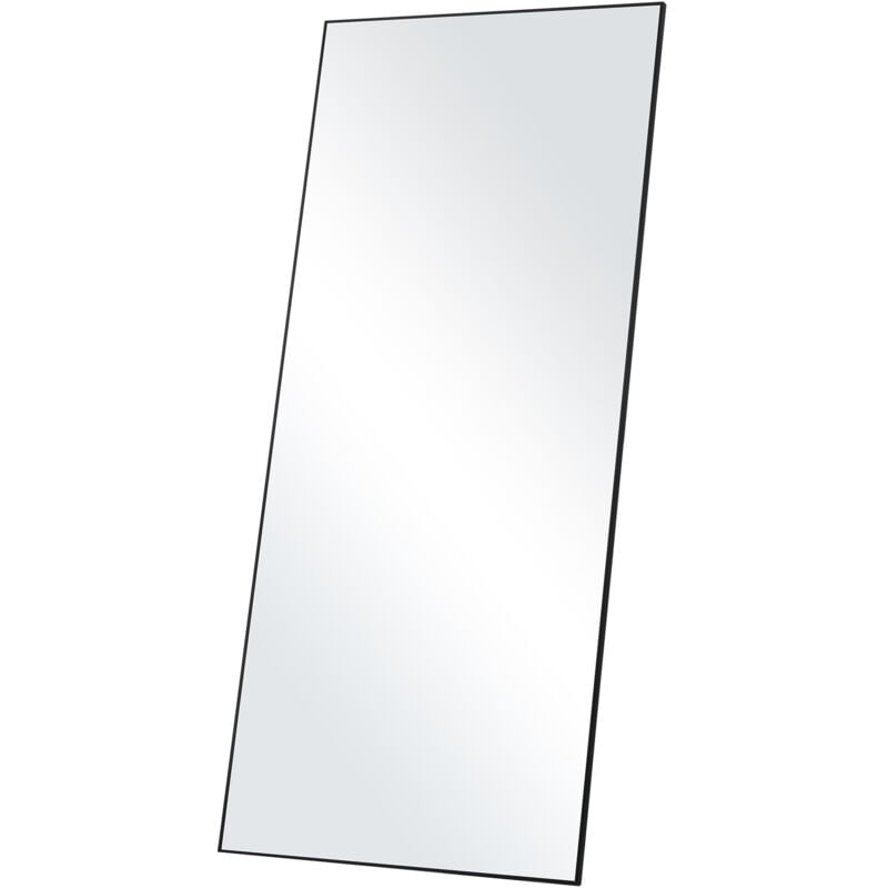Vevor - Miroir pleine longueur, 1800x785 mm, grand miroir de sol rectangulaire a suspendre ou a incliner en verre trempe, cadre en alliage