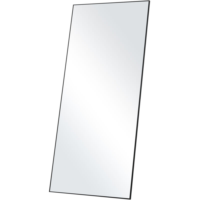 Miroir pleine longueur, 1800x785 mm, grand miroir de sol rectangulaire a suspendre ou a incliner en verre trempe, cadre en alliage dealuminium,