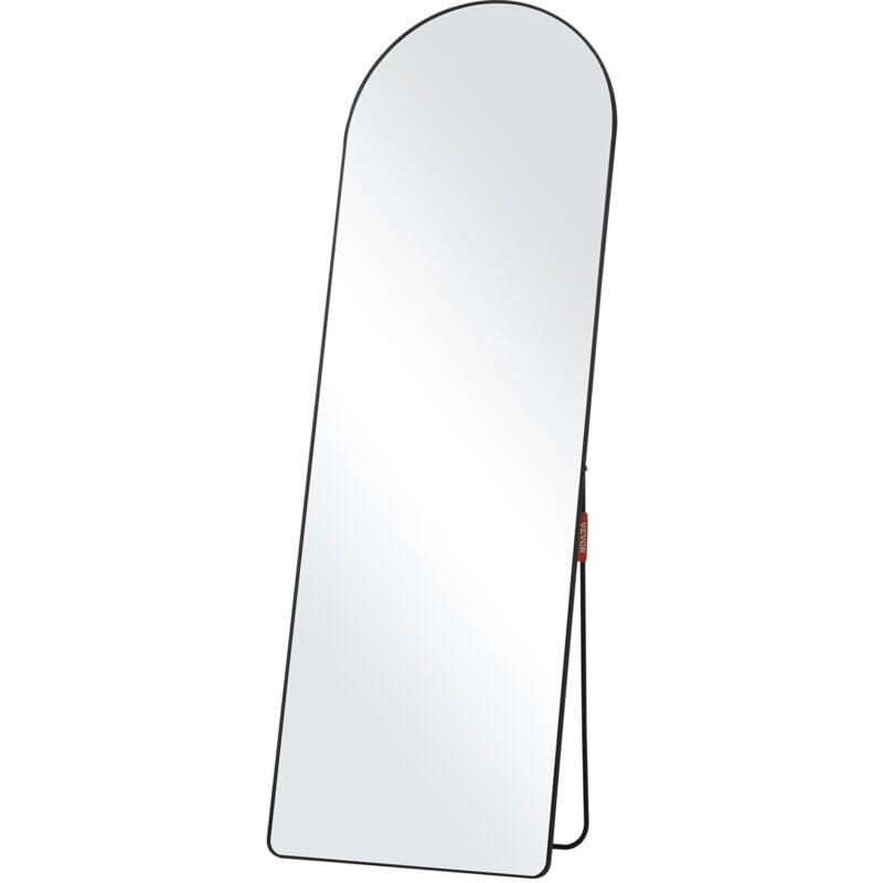 Vevor - Miroir pleine longueur arque, 1650x558 mm, grand miroir de sol mural a suspendre en verre trempe avec support, cadre en alliage dealuminium,
