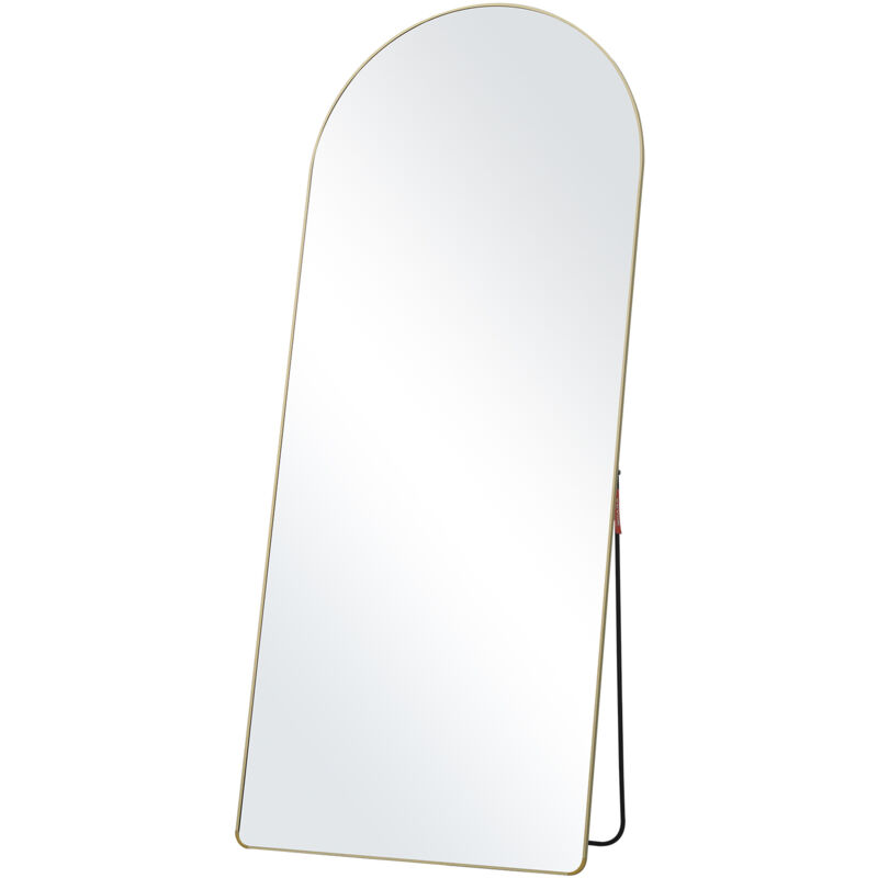Vevor - Miroir pleine longueur arque, 1800x760 mm, grand miroir de sol mural a suspendre en verre trempe avec support, cadre en alliage dealuminium,