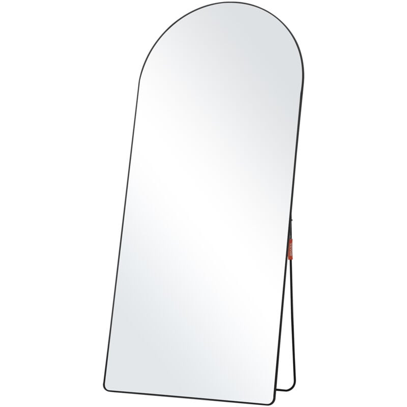 Vevor - Miroir pleine longueur arque, 1800x810 mm, grand miroir de sol mural a suspendre en verre trempe avec support, cadre en alliage dealuminium,