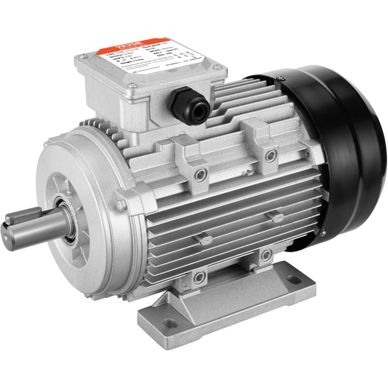 VEVOR Moteur electrique 2,2 kW moteur de compresseur deair triphase, 2890 tr/min, CA 400 V 50 Hz, 4,7 A, cadre 90L, B3, arbre a clavette 24 mm,