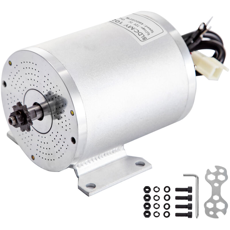 VEVOR Moteur Sans Brosse Moteur Electrique Sans Balai Moteur a Courant Continu Sans Balai pour voiture electrique/moto electrique/tricycle