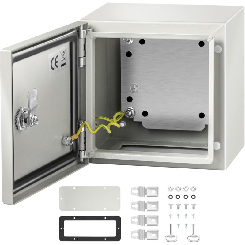 Mophorn - vevor nema Steel Enclosure, 8 x 8 x 6'' nema 4X Steel Electrical Box, IP66 Waterproof & Dustproof, Outdoor / Indoor Electrical Junction